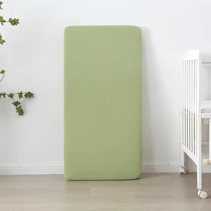 Drap-housse en mousseline de coton pour bébé, protège-matelas pour enfants, nom personnalisé