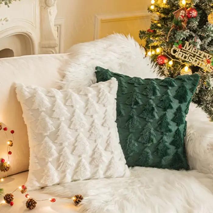 Housses de coussin de Noël en peluche douce