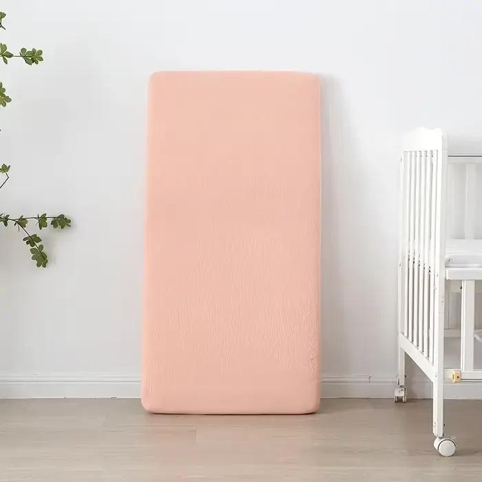 Drap-housse en mousseline de coton pour bébé, protège-matelas pour enfants, nom personnalisé