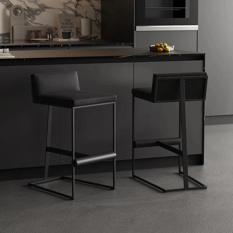 Tabourets De Bar modernes à hauteur noire avec trône arrière chambre tabourets De Bar minimalistes e