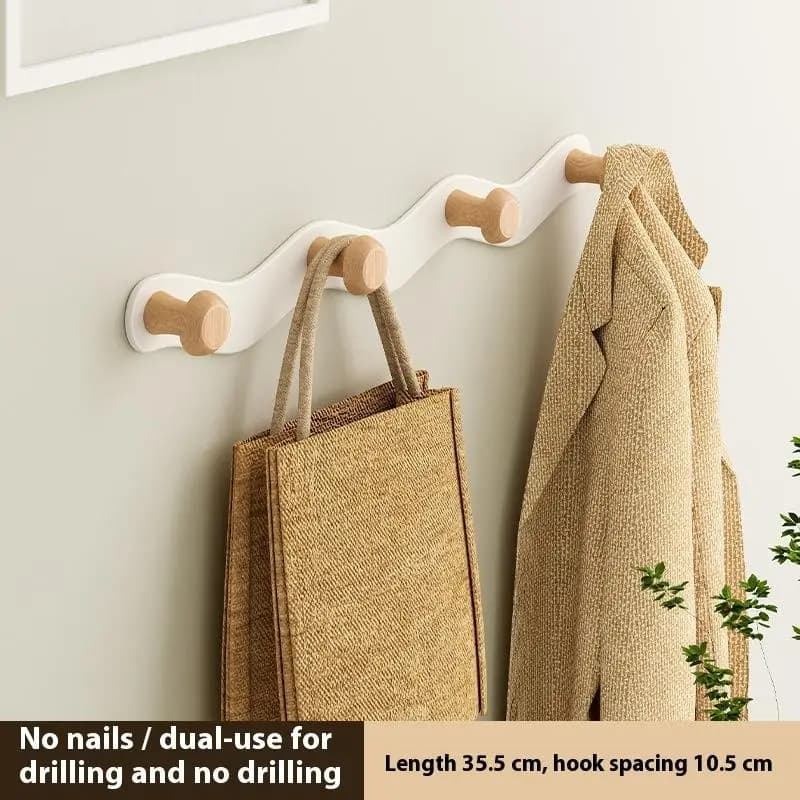 Crochet en bois pour salle de bain, serviette de toilette, patère pour manteau, suspension de porte