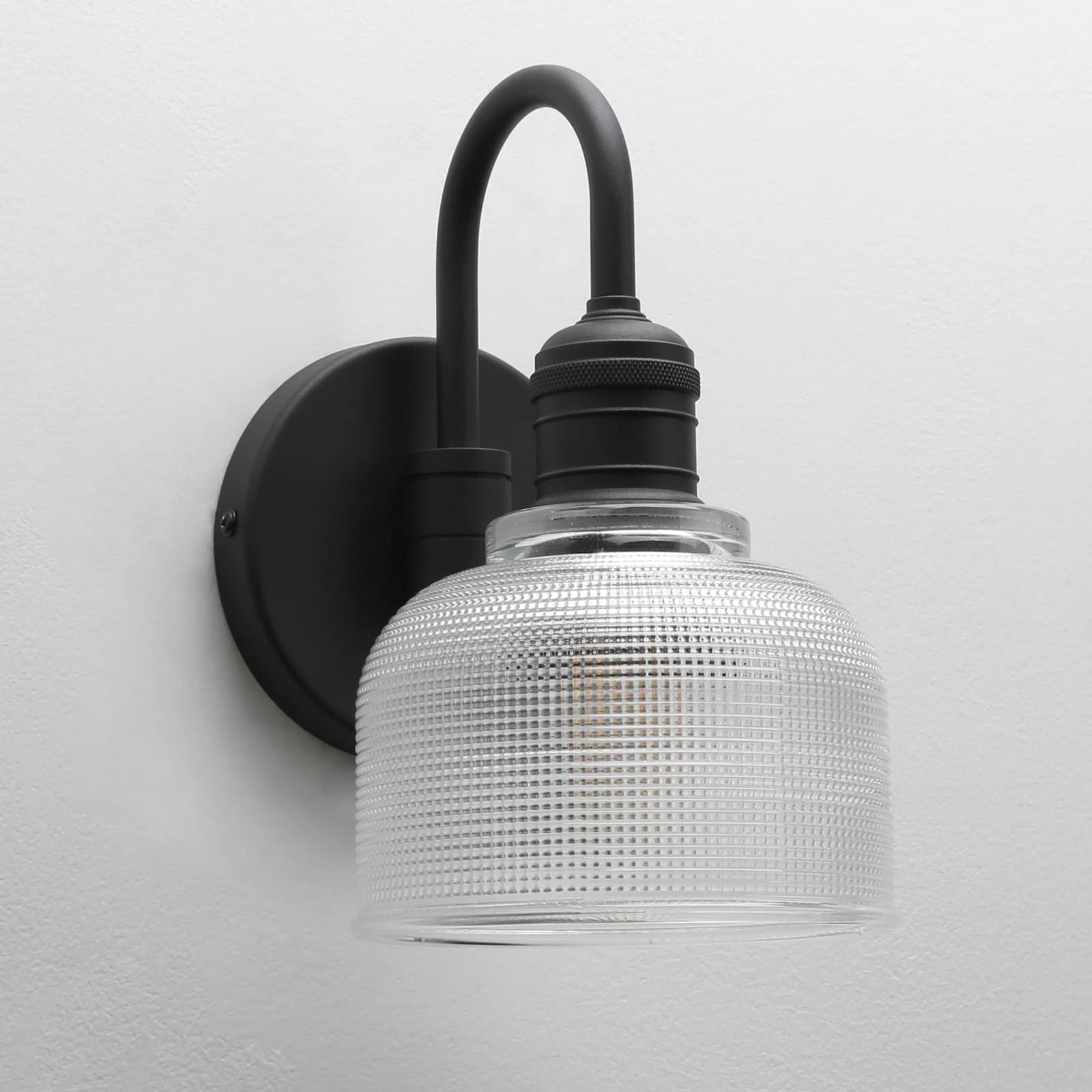 Lampe murale rétro Permo avec abat-jour en verre en forme de bol, idéale pour les chambres, les cuis