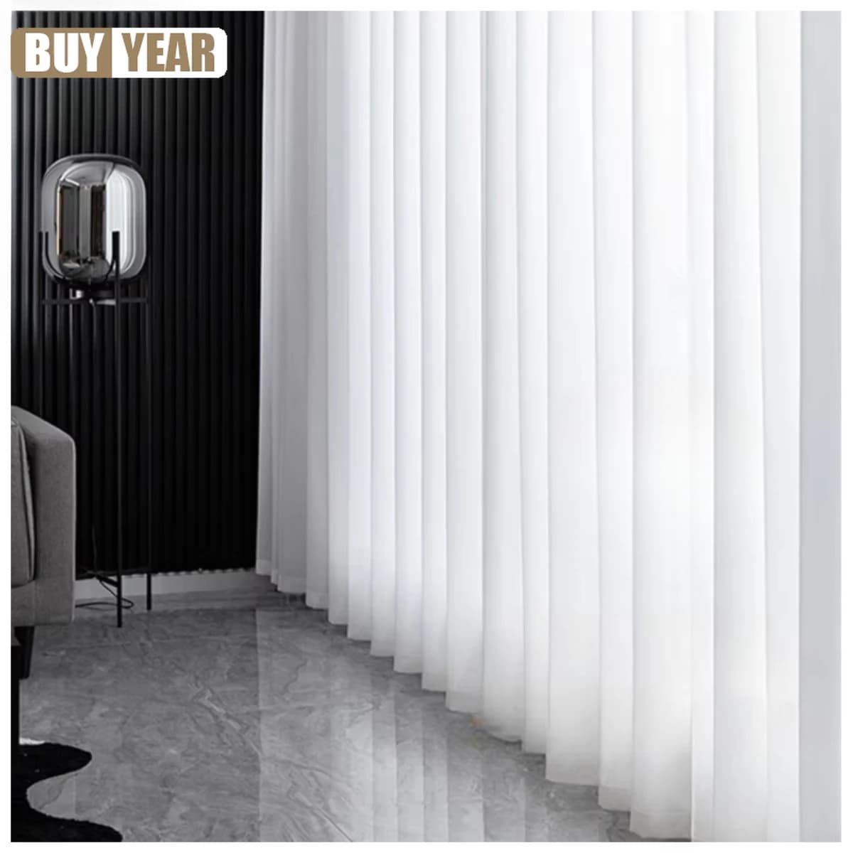 Rideaux en Tulle blanc massif de haute qualité, pour salon, décoration crème, fenêtre Beige, Voile t