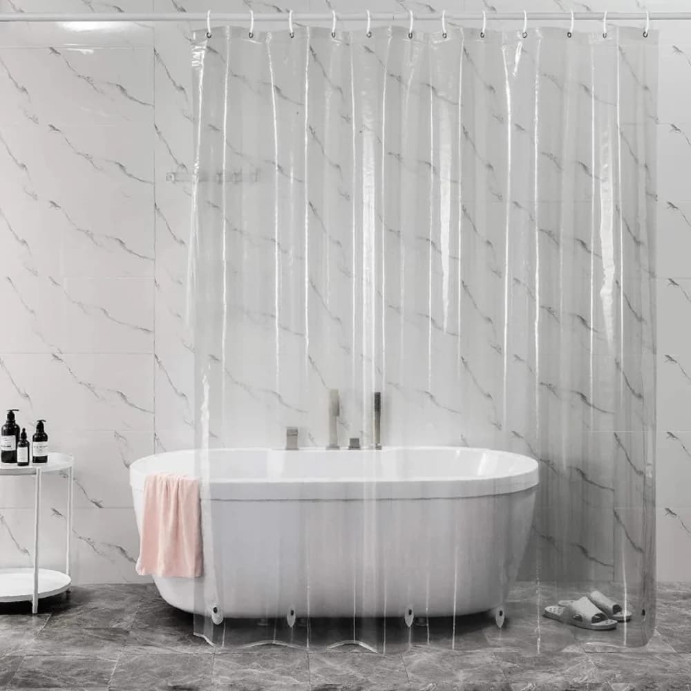 Rideau de douche PEVA, rideaux de bain transparents en plastique imperméable, rideaux de salle de ba