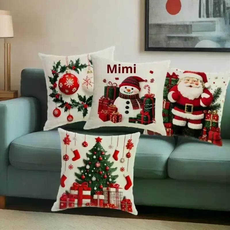 Taie d'oreiller de noël en lin