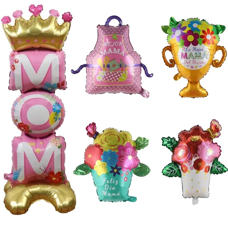 Ballons décoratifs pour la fête des mères, je t'aime, bonne fête des mères, ballons en Film d'aluminium, cadeaux pour mères