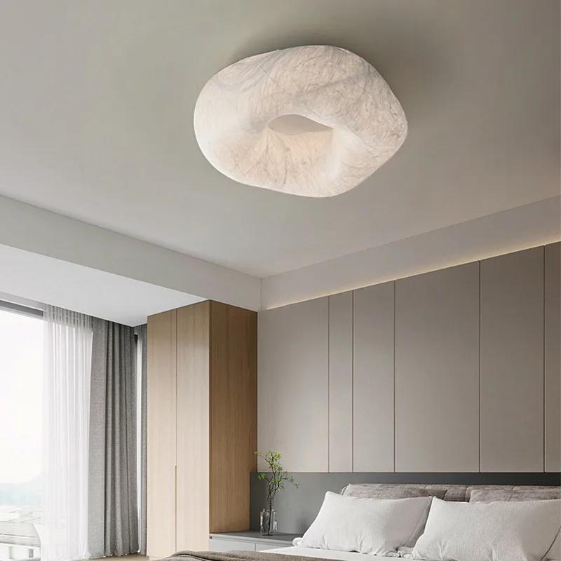 Yunduo soie plafonnier chambre ronde nuage lampe pour chambre d'enfants wabi sabi Designer Art chambre étude lampe à intensité variable intelligente