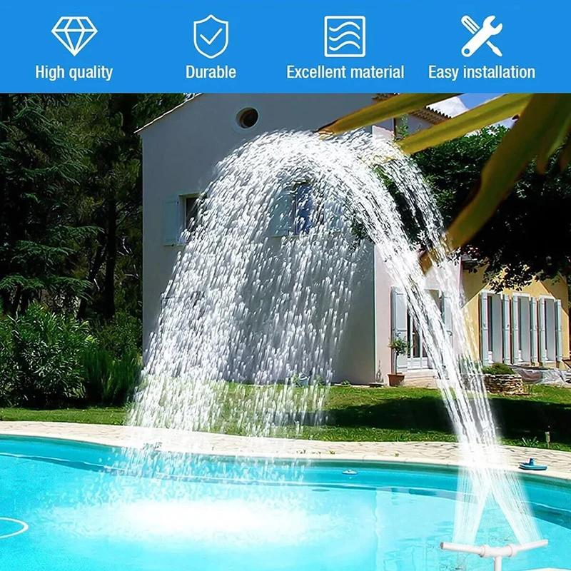 Fontaine de piscine cascade réglable, double pulvérisation d'eau, décoration de piscine, accessoires