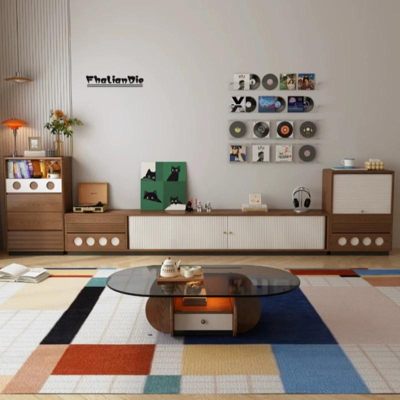 Meuble TV de salon en bois massif vintage, meuble mural universel pour divertissement, meubles pour salons, mobilier de maison