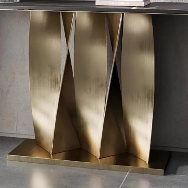 Console d'entrée de jardin d'hôtel, Table de bureau classique moderne en métal, minimaliste noir, Tavolino Soggiorno Luxuryo, meubles de couloir