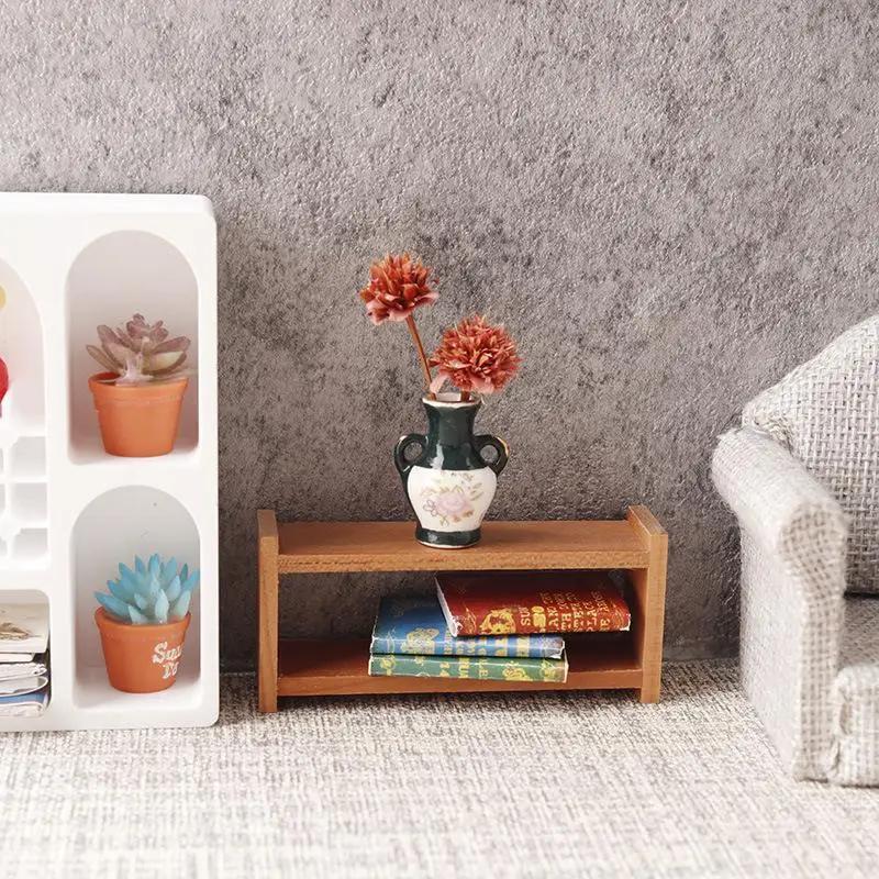 Mini étagère de rangement en bois pour maison de poupée 1/12, décoration de meubles de salon pour maison de poupée, ornement de maison de poupée, jouet de jeu d'imitation