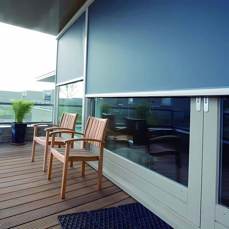 Pare-soleil électrique résistant au vent: auvent de cour et terrasse de villa, rideau d'ombrage solaire 3x3