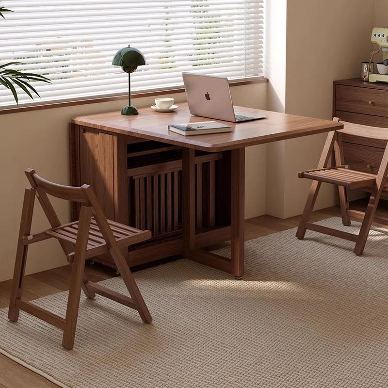 Table à manger de luxe du milieu du siècle avec chaises Tables à manger élégantes carrées Vintage rétro pliant Mesa Comedor Plegables meubles