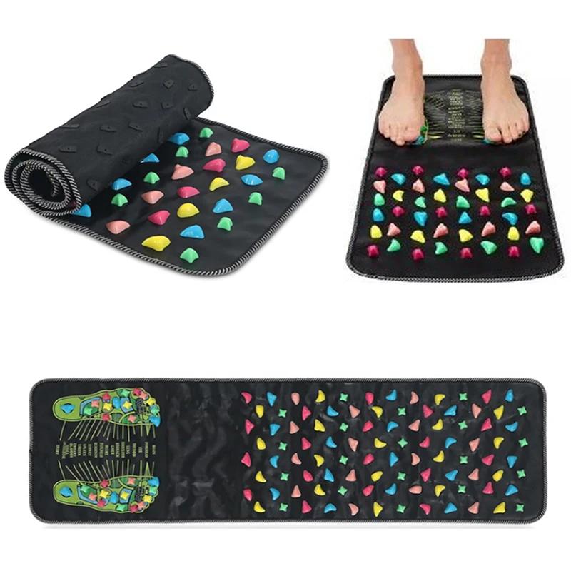 Tapis de massage des pieds de réflexologie avec pierres, pour acupression et relaxation, idéal pour les personnes âgées et les étudiants qui passent longtemps assis