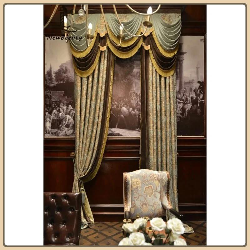 Rideaux épais européens en Chenille, pour salon, chambre à coucher, salle à manger, taille personnalisée, Tulle blanc occultant, décor de grâce, porte de séparation
