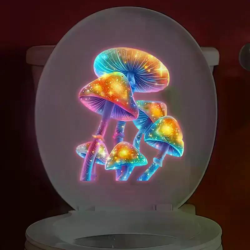 Autocollant mural en forme de champignon fantaisie lumineux
