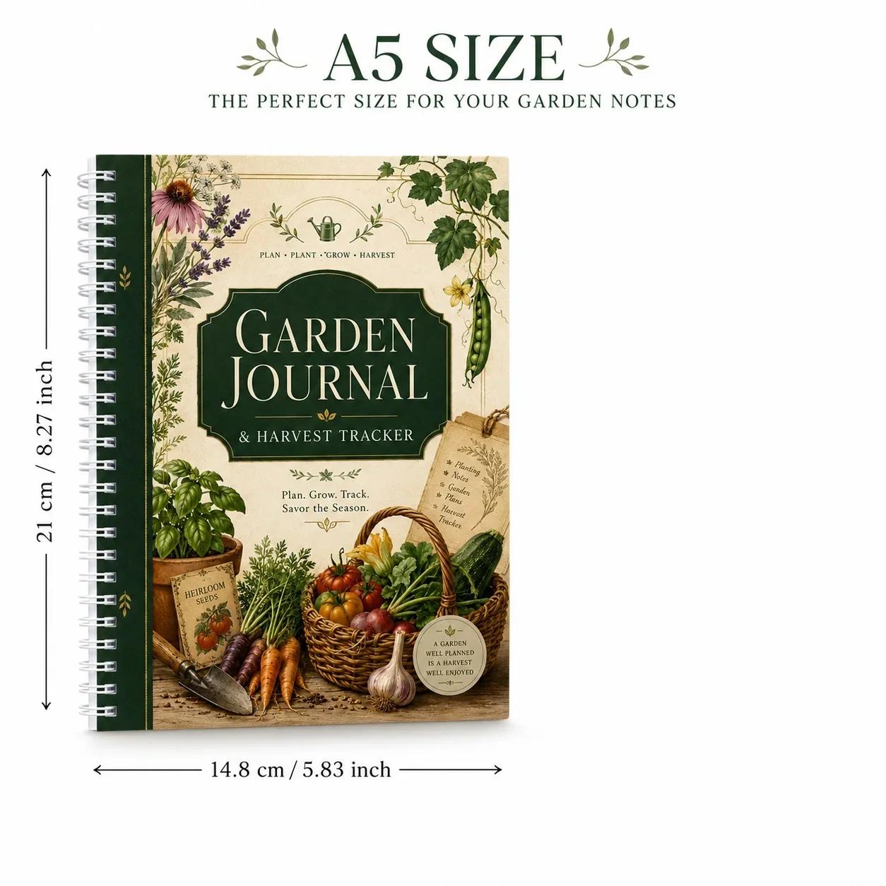 Carnet de Jardinage et Planificateur de Récolte A5 – Agenda de Jardinage pour Jardiniers, Amateurs de Plantes et Cadeau pour les Amateurs de Jardinage