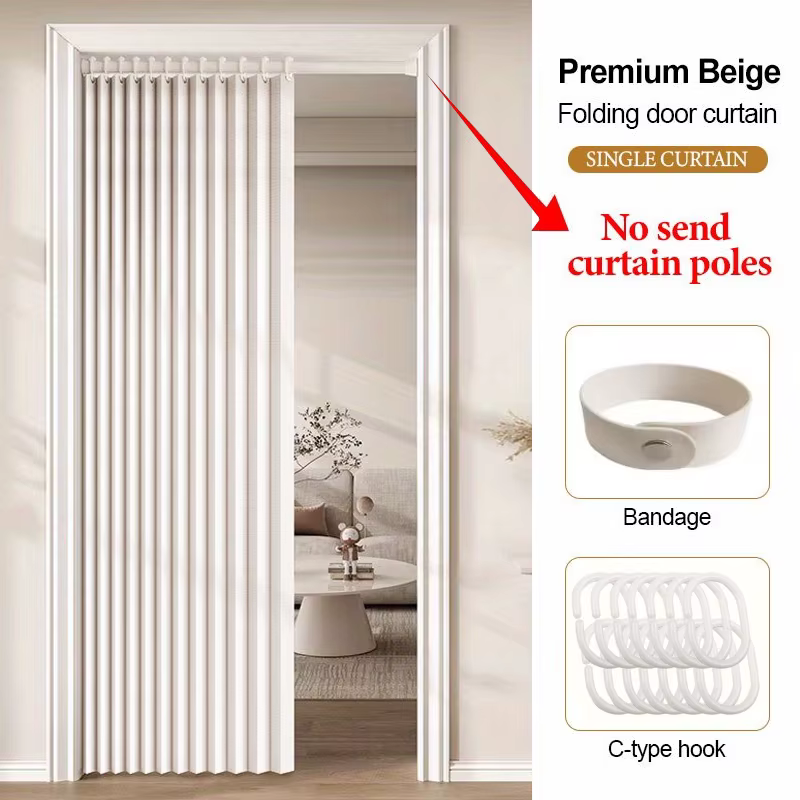 Rideau décoratif pour porte, balcon et cabine d'essayage, panneau de séparation pliable avec draperi