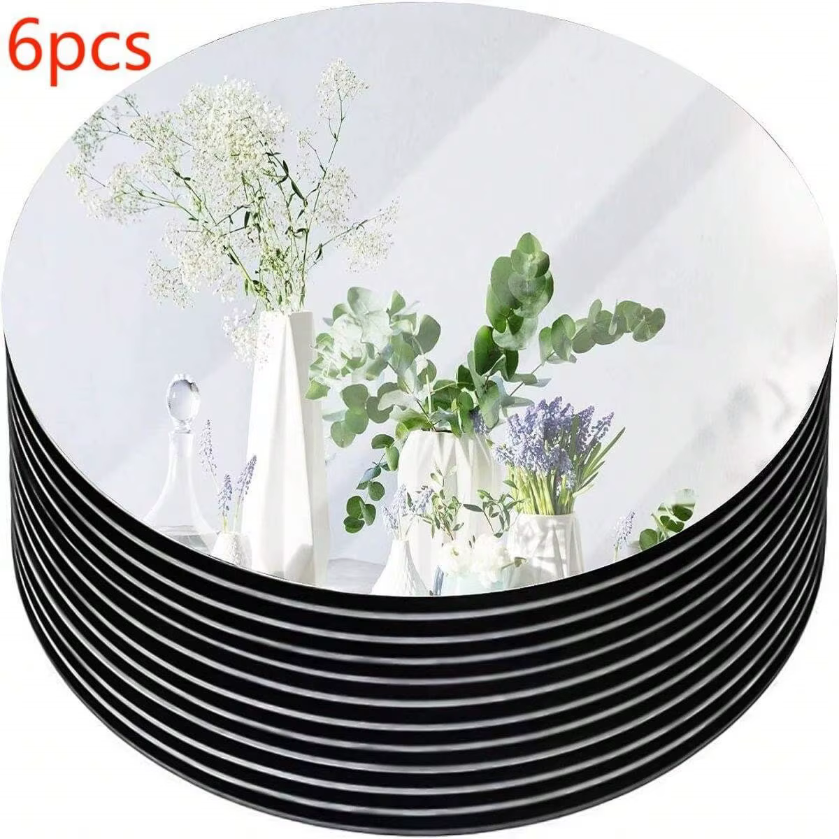 Miroirs ronds en acrylique pour centres de table, plaques de bougies circulaires pour centre de Tabl