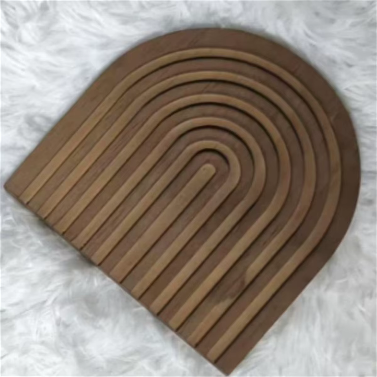 Planche à découper en bois en forme d'arc ondulé, planche à découper décorative en bois de Style Boh