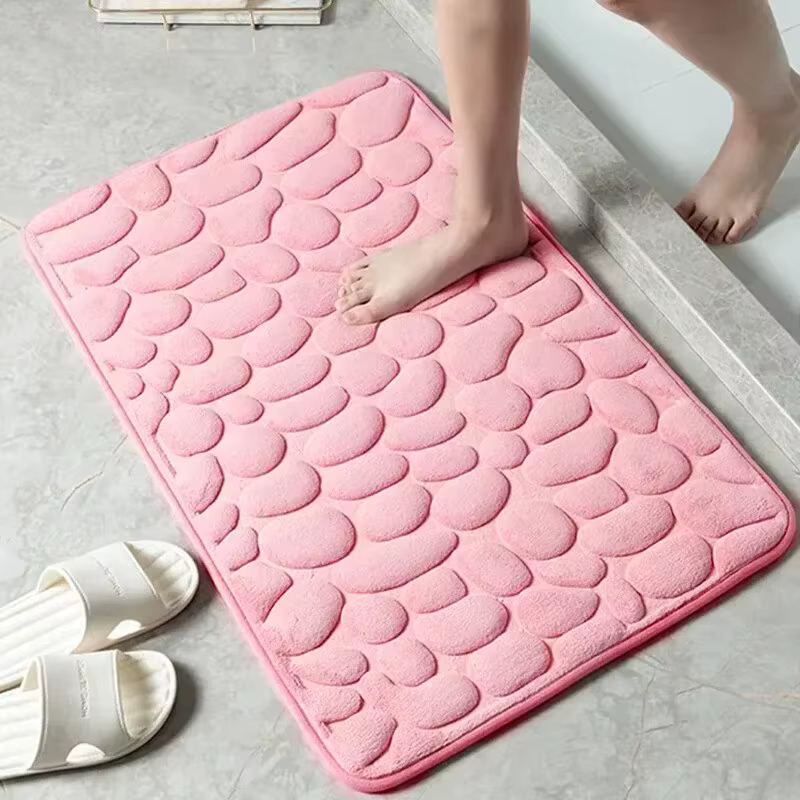 Tapis en fibres gaufrées, tapis antidérapant pour salle de bain et salon, tapis de sol en galets, ar