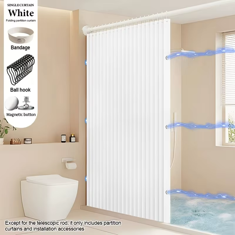 Rideau de Douche Magnétique Pliable Étanche pour la Confidentialité – Décoration Élégante pour Salle