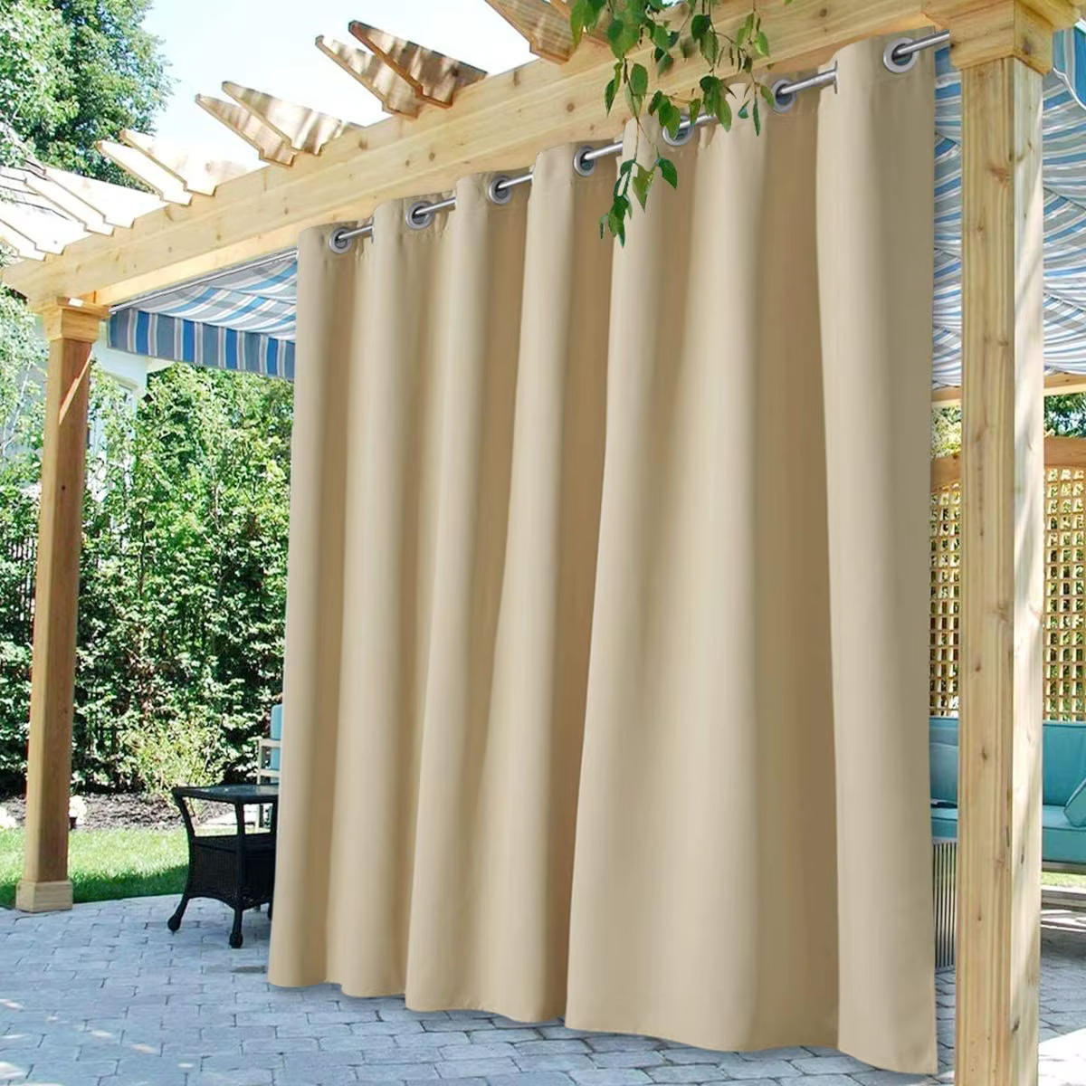 Rideau occultant extérieur imperméable, drap de patio, pour porte coulissante, hall d'entrée, tonnel