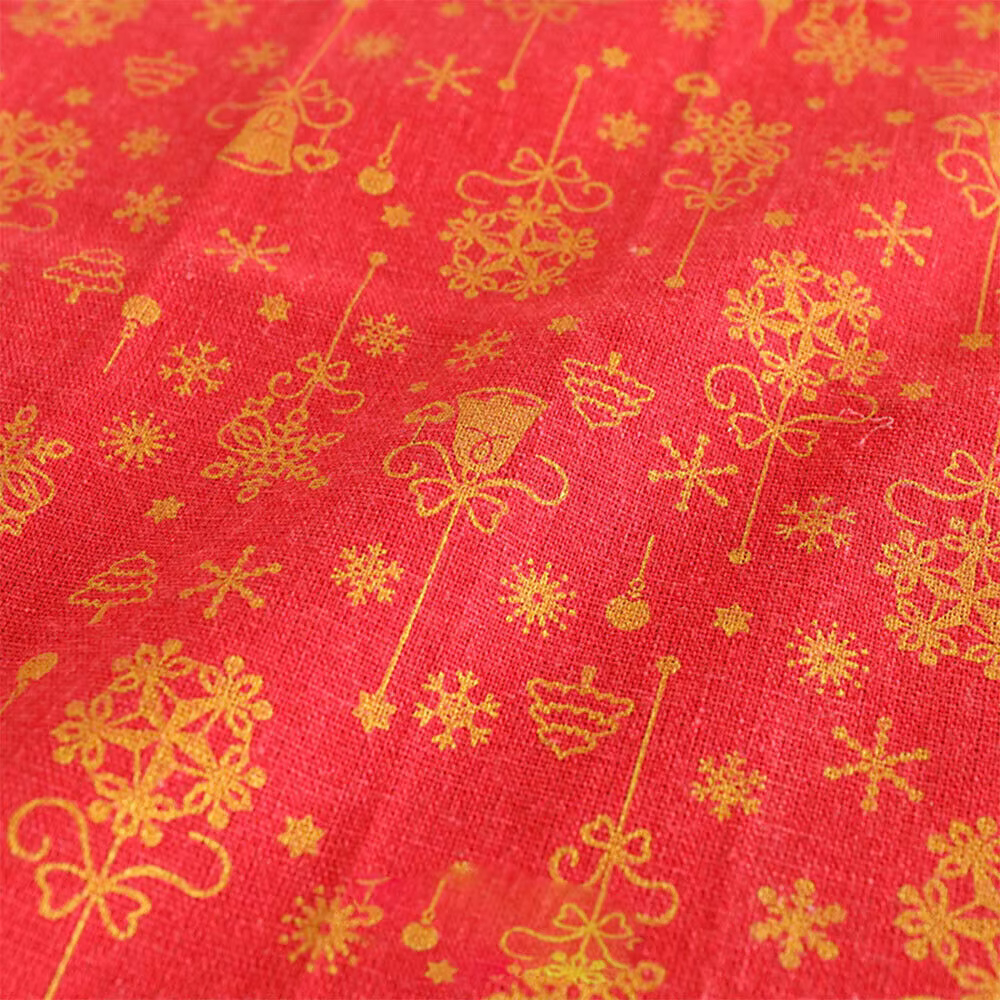 Tissu en coton et lin série noël, imprimé, bricolage, vêtements de couture, poupées, nappe, coussins