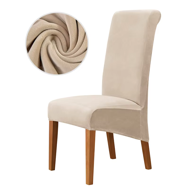 Housse de chaise en velours extensible, housse de chaise à dossier Long et chaud pour l'hiver, lavab