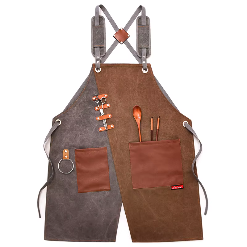 Tablier de chef en toile de denim réglable avec poches, bavoir de cuisine, tablier de cuisson, tabli