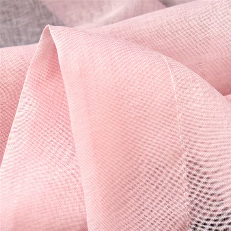 Rideau en tulle rose pour décoration de salon, chambre à coucher, cuisine, traitement de fenêtre fin