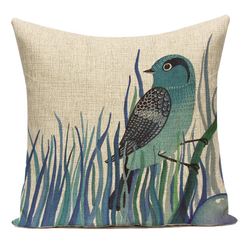 Jolie housse de coussin en Polyester à motifs de plantes, taie d'oreiller décorative pour canapé, vo