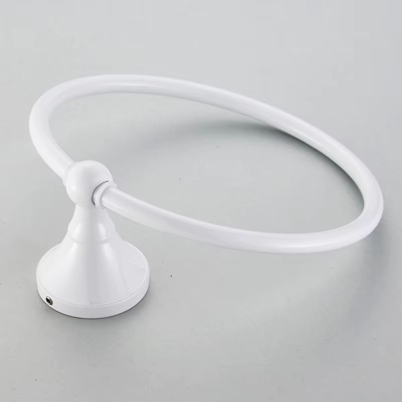 Porte-serviettes WC salle de bain porte-serviettes rond anneau blanc support mural supports en laito