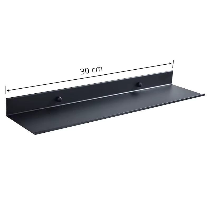 Étagère murale noire mate, étagères de salle de bain, accessoires de salle de bain 30-50cm, cuisine 