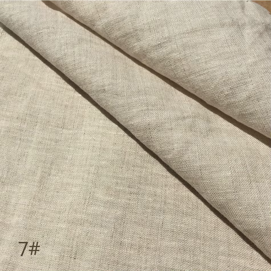 Couverture de Table ronde en lin pur 100% de couleur unie, nappe en tissu naturel, pour cuisine, sal