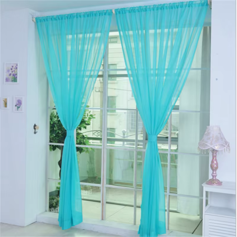 Rideaux transparents pour salon, tulle solide, chambre à coucher, traitement de fenêtre, drapé en po
