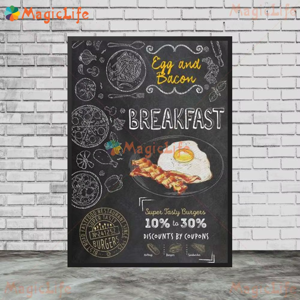Menu alimentaire de cuisine, images murales pour hamburger et frites, pour salon, magasin de restaur