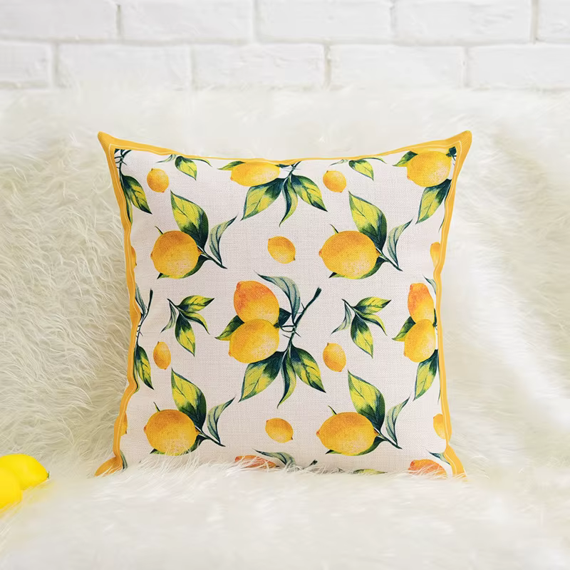 Juste de Coussin Imprimée Citron, pour Canapé, Chaise, Voiture, Maison, Décoration de Mariage, 45x45