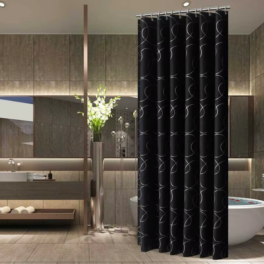 Rideaux de douche modernes fleurs géométriques dessin animé rideau de bain Cortina Polyester impermé