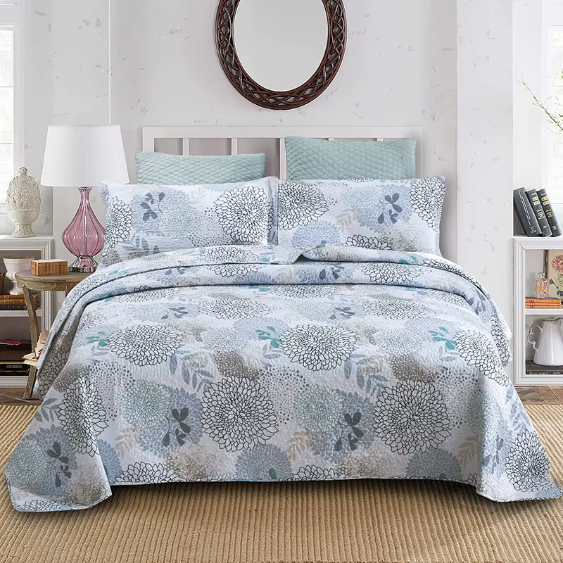 Ensemble de couette en coton imprimé, couvre-lit matelassé, couverture en lin, couvre-lit, rembourra