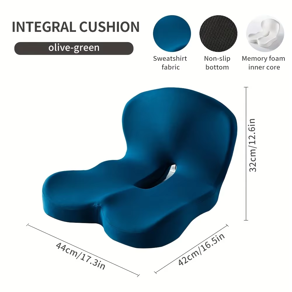 Coussin de siège ergonomique avec support dorsal, doux et confortable, lavable en machine, pour chai