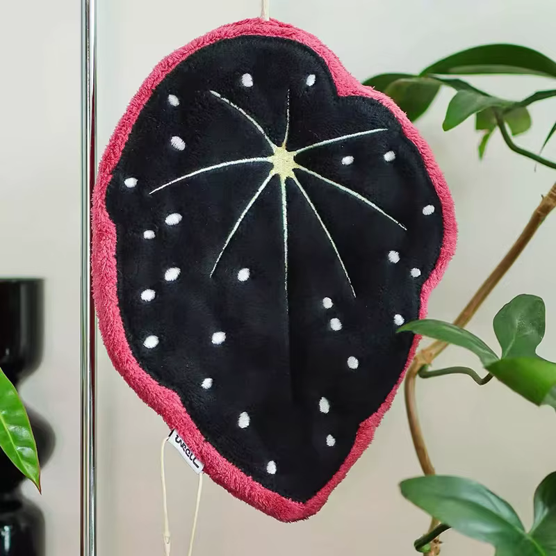 Serviettes à main à motifs de feuilles vertes, accessoires de salle de bain, serviettes à main à mot