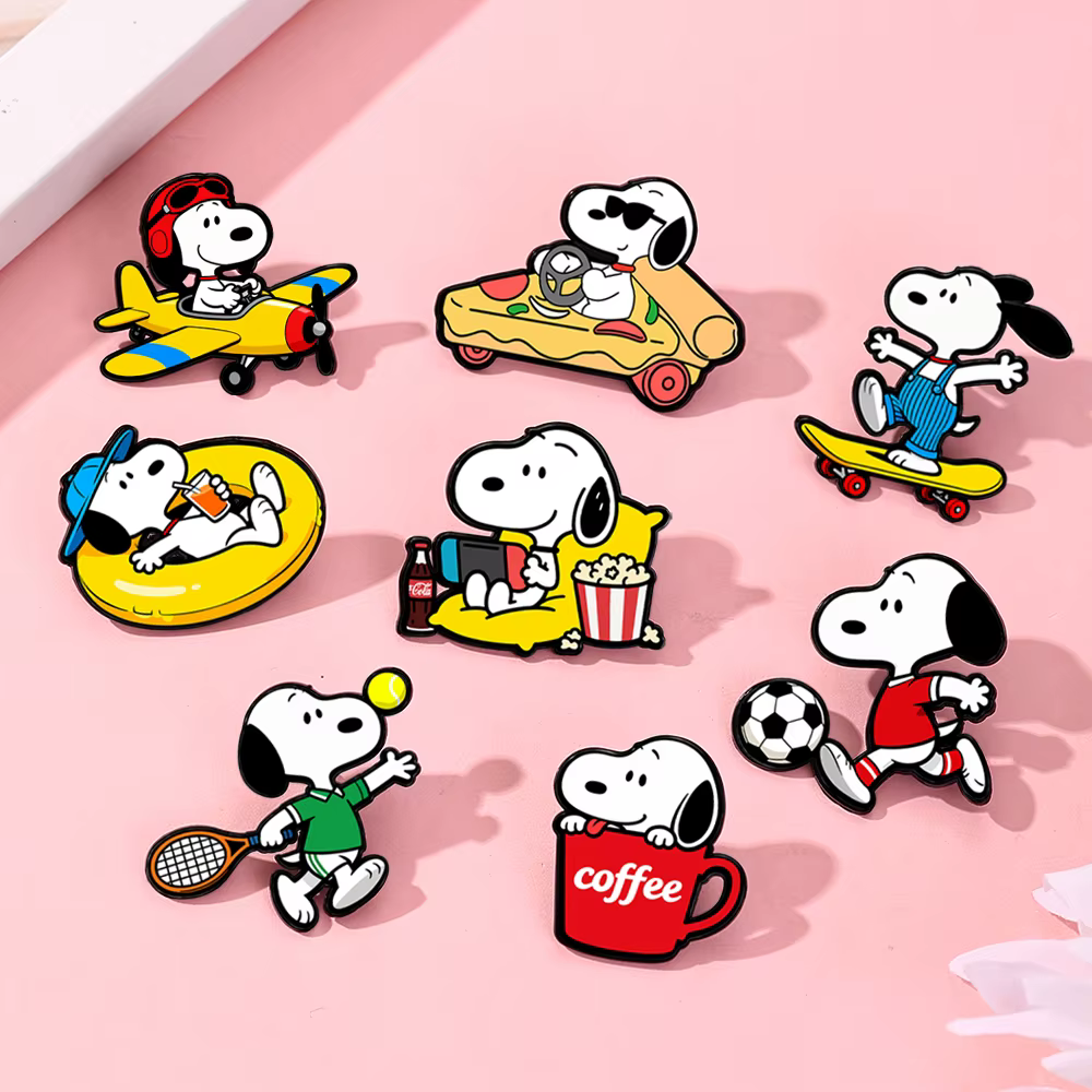 Broches émaillées en forme de chiot blanc, 8 pièces, épingles à revers en forme d'animal mignon, ens