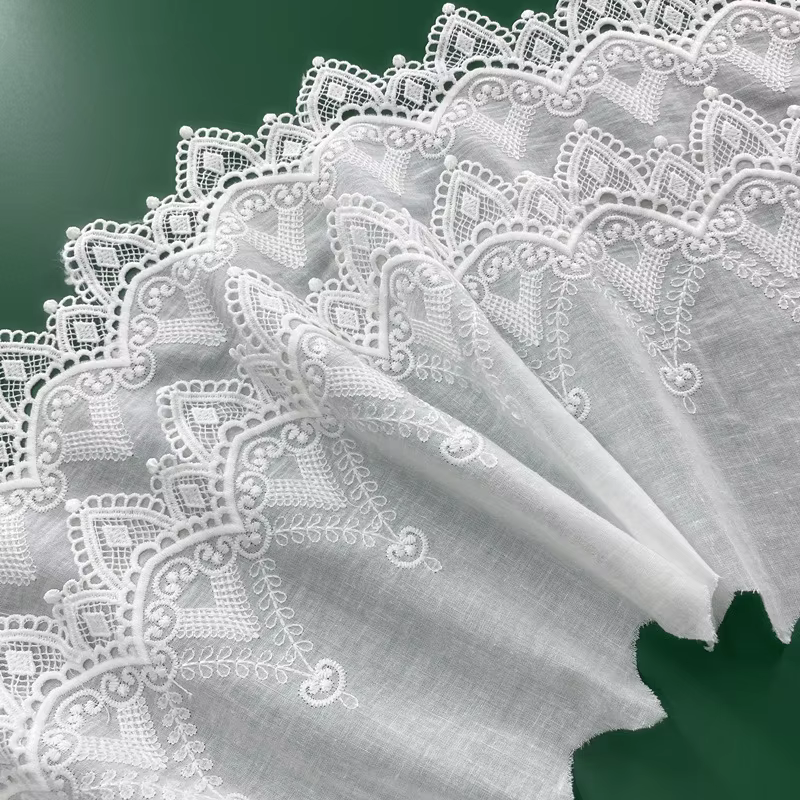 Garniture en dentelle de coton double couche, accessoires de bricolage pour ordinateur, robe Lolita,