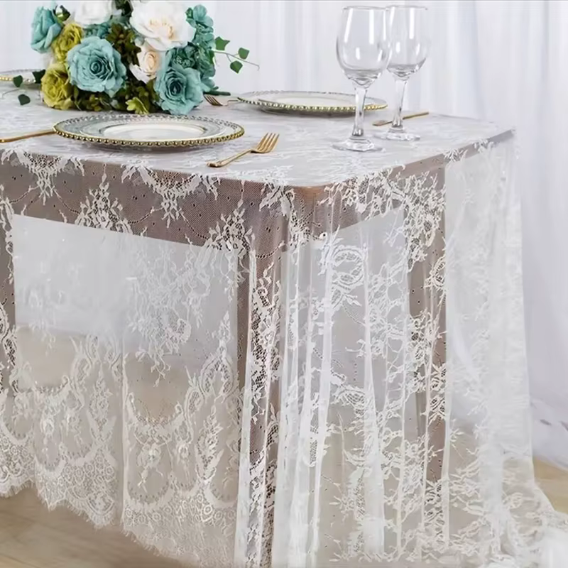 Nappe Rectangulaire en Dentelle Vintage, Housse de Table Jacquard pour Mariage, Cuisine, Salle à Man