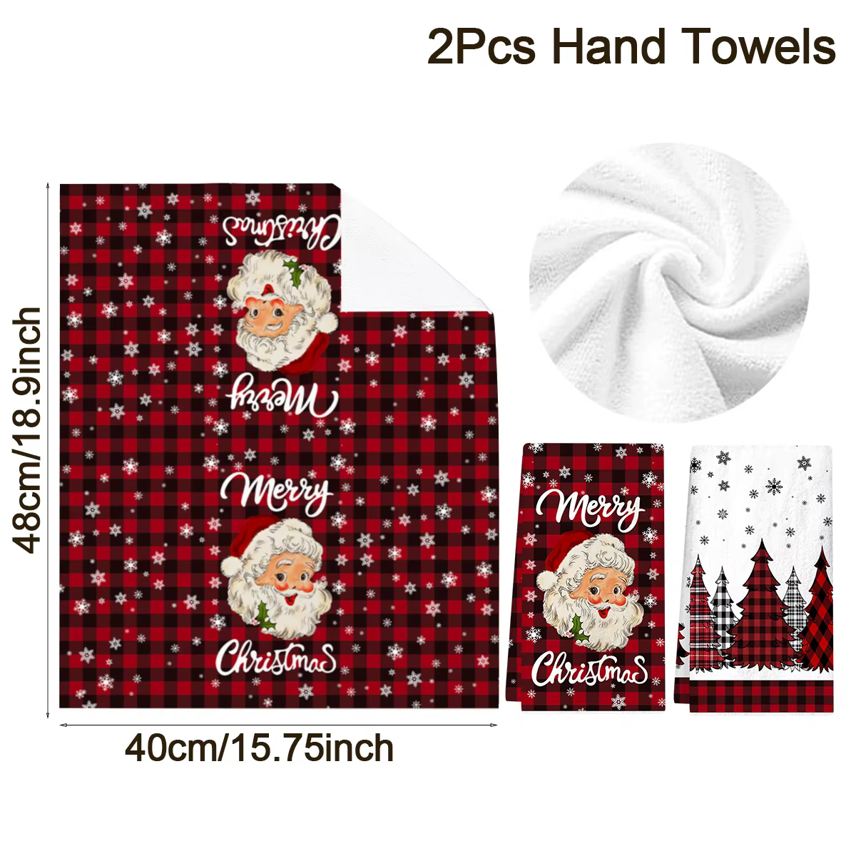 2 pièces serviettes de cuisine de noël joyeux noël décoration 2025 noël père noël serviette de plat