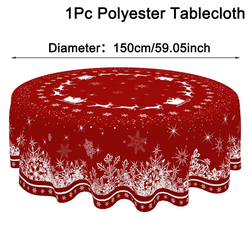 Nappe de noël en forme d'élan et de flocons de neige, décorations de noël pour la maison, couverture