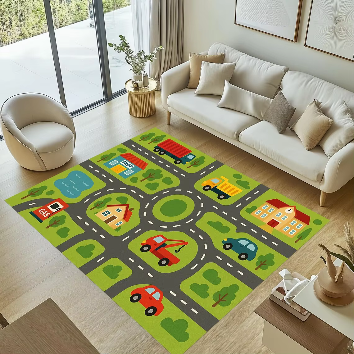 Tapis de piste de voiture tapis de voiture pour enfants voitures jouets ville vie route tapis pour e