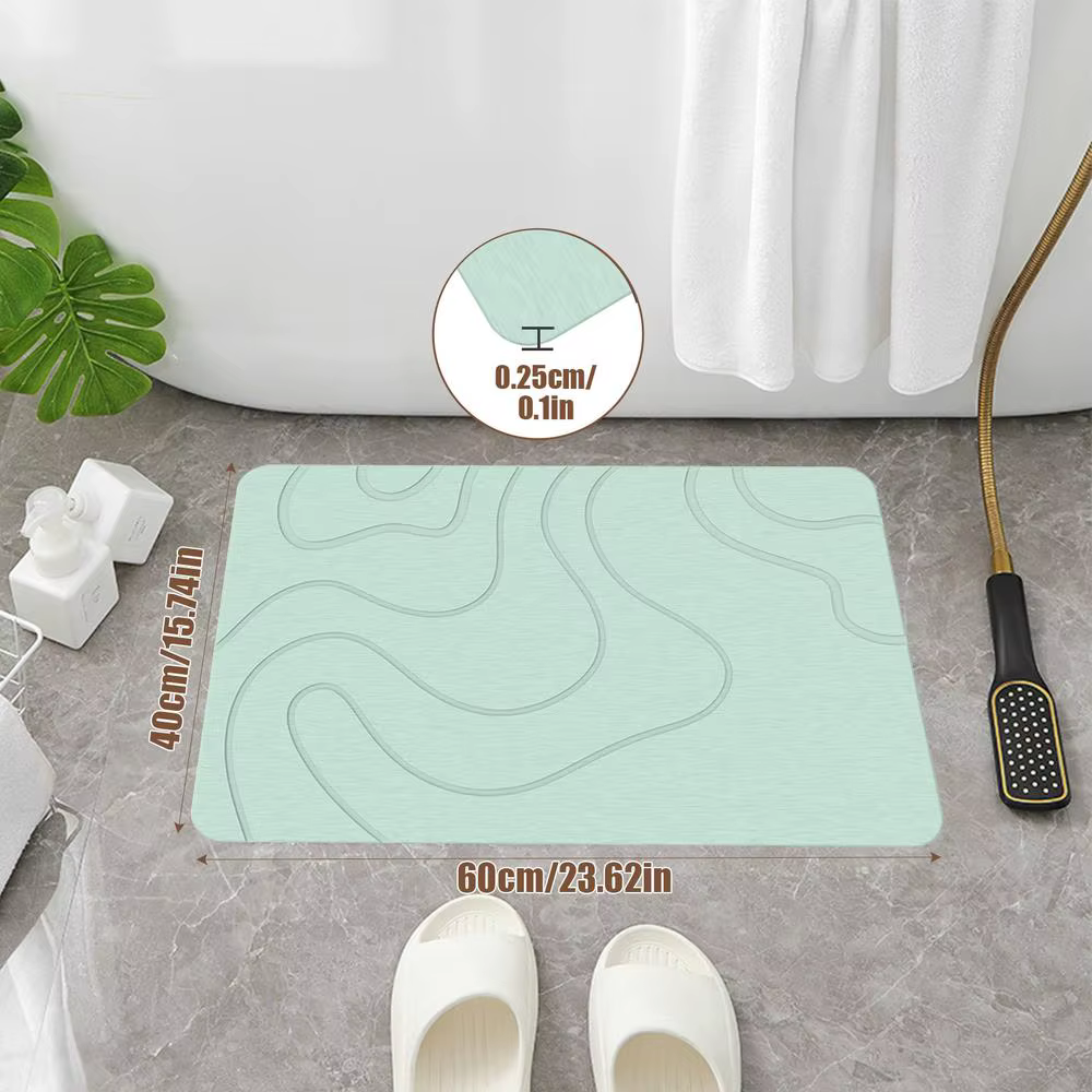 Tapis de salle de bain Super absorbant et antidérapant, 1 pièce, terre diatomée, tapis de bain à séc