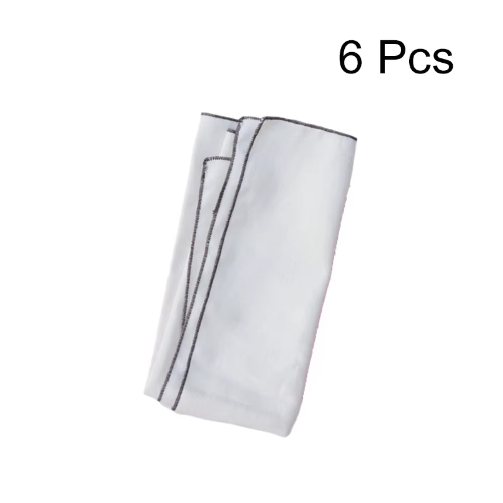 6 pièces de serviettes de table carrées en coton et lin, couleur unie, écologiques, à bords cousus, 